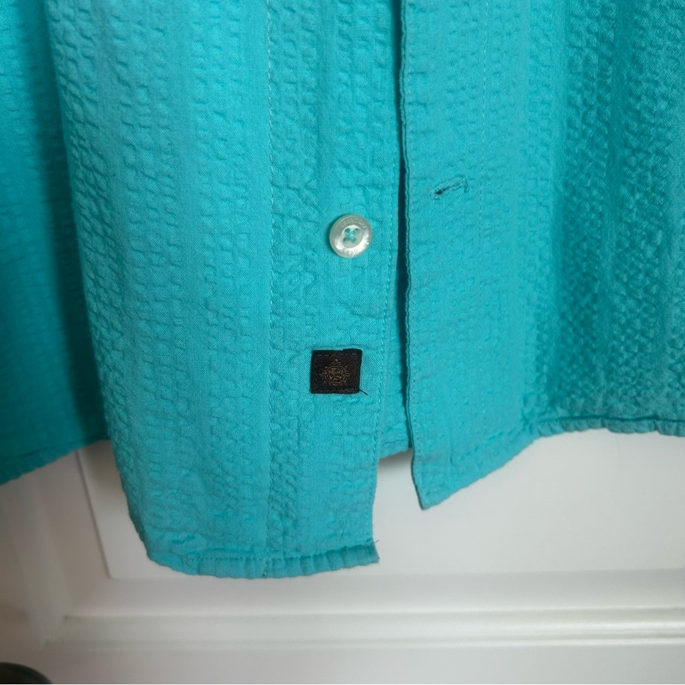 The Territory Ahead Men’s Light Cotton Summer Button Down Shirt Aqua - Size L - Picture 3 of 7